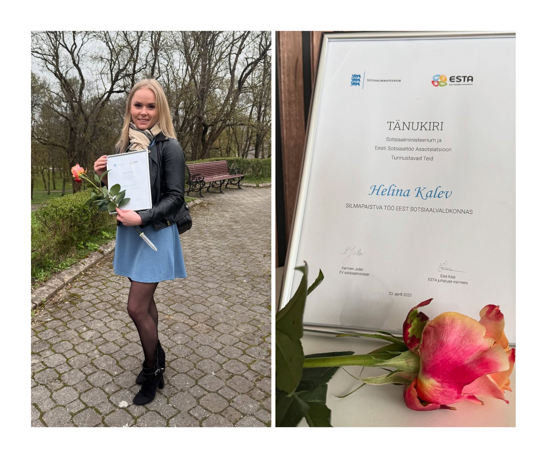 Helina Kalev pärast tänuüritust.