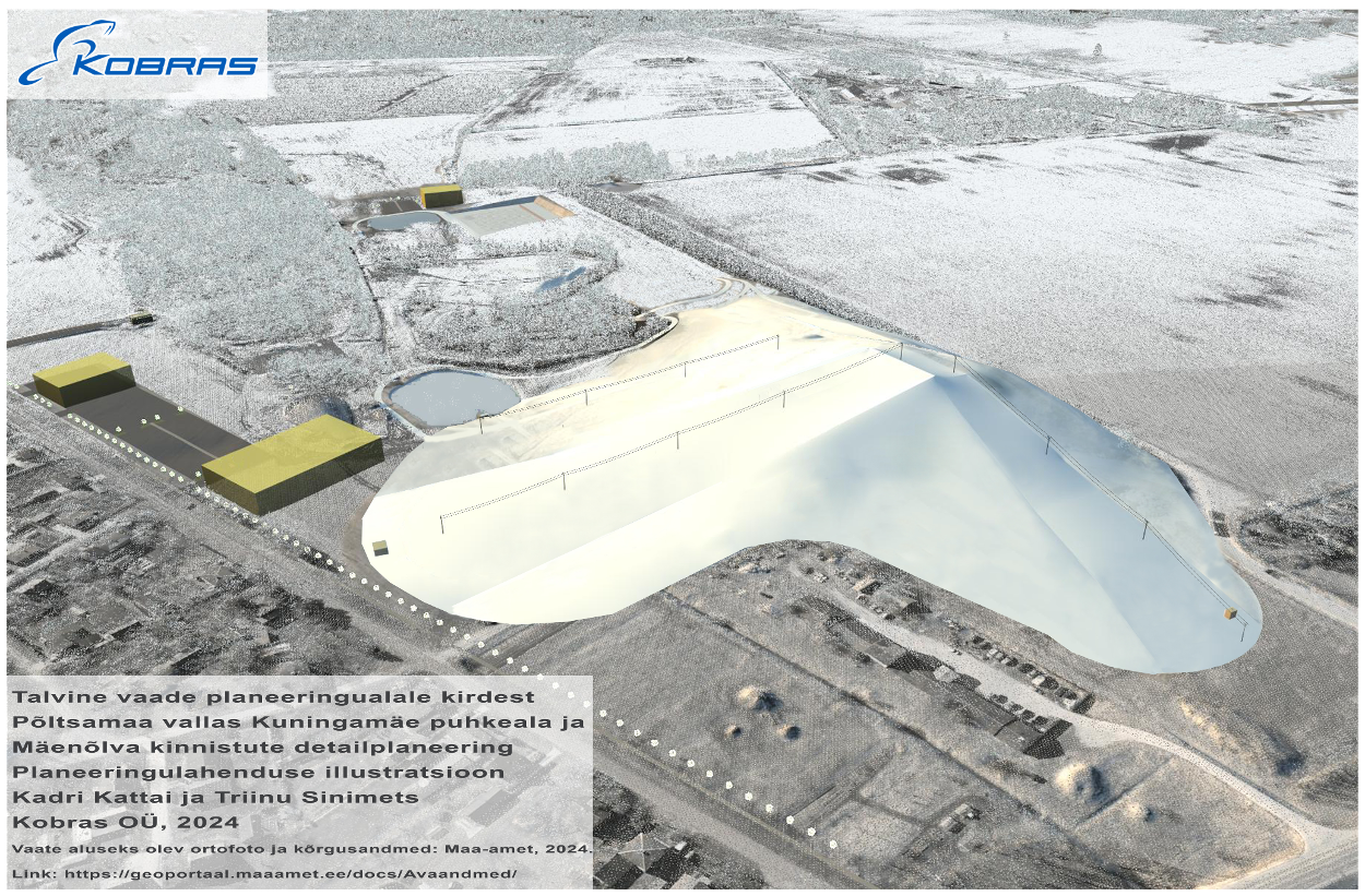 Talvine vaade planeeringualale. Planeeringulahenduse illustratsioon Kobras OÜ.
