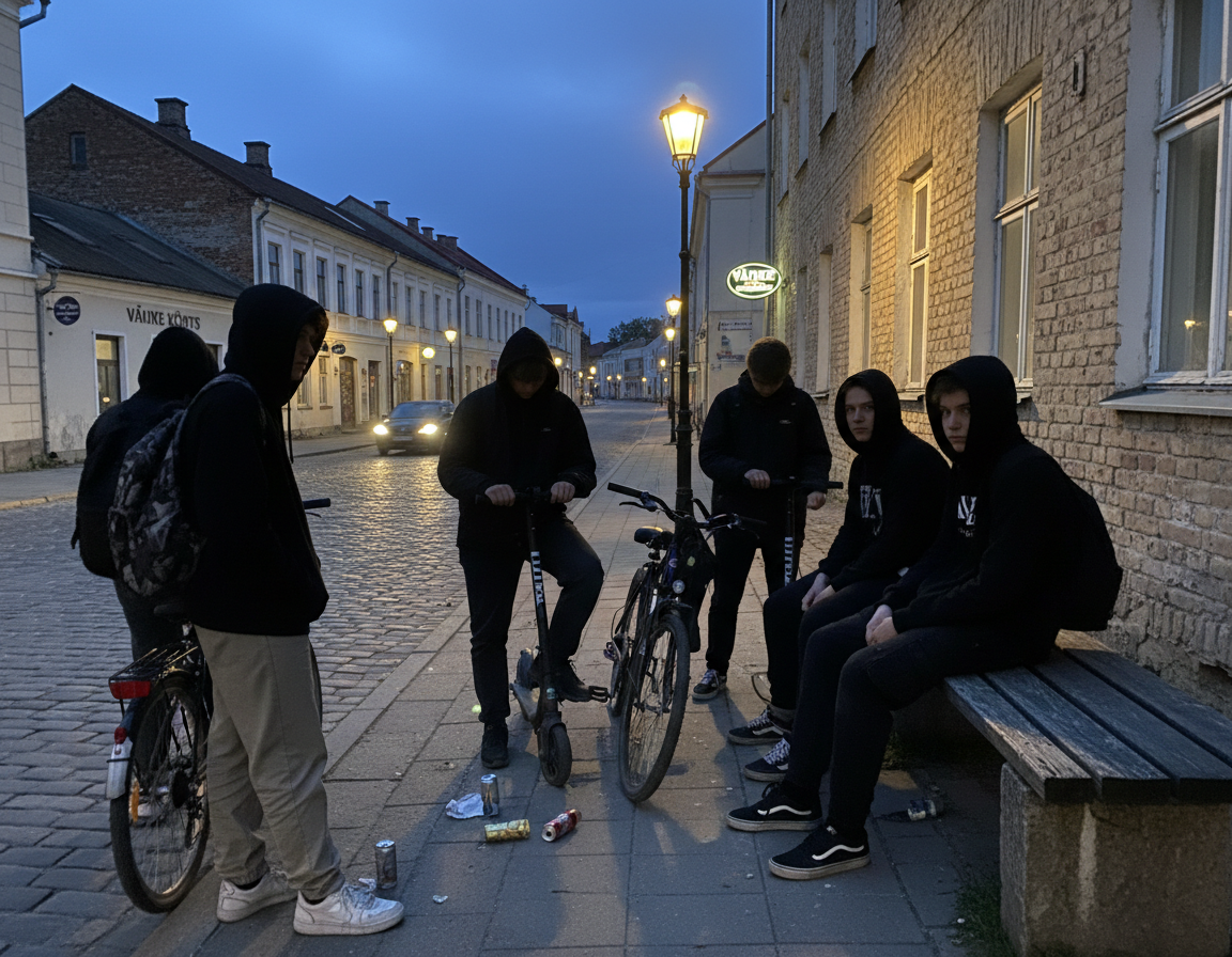 Foto on illustratiivne. Noored linnas. Foto on genereeritud AI abiga