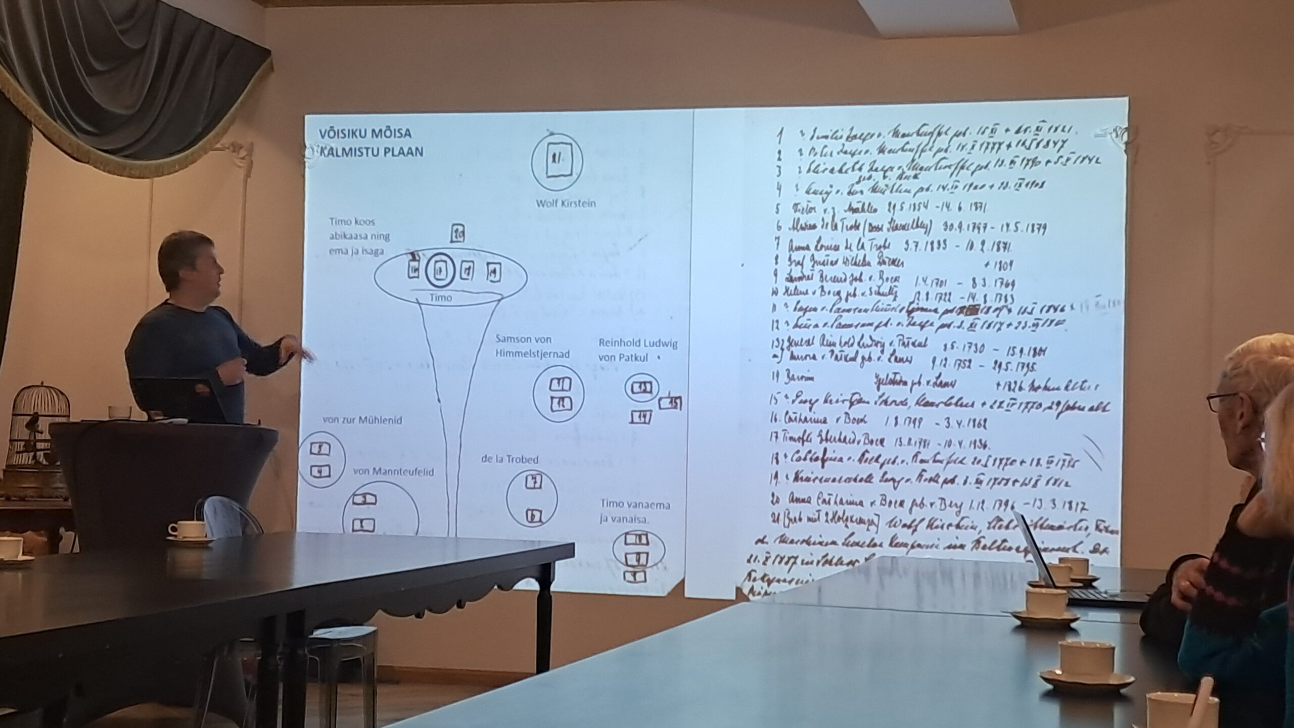TÜ professor Taavi Pae Võisiku mõisa plaani tutvustamas. Raivo Suni