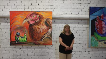 Autor oma töid esitlemas. Foto Gerli Räni